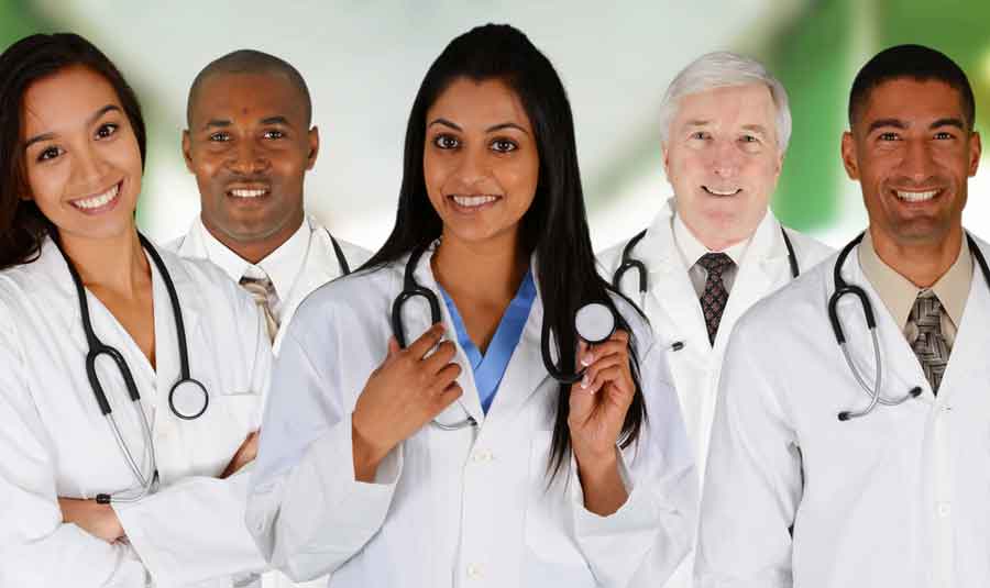 Consultant medical team delivering healthcare services